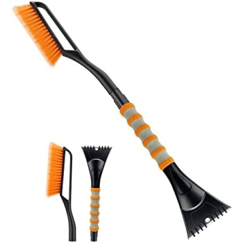 JSDOIN 27”Snow Brush, Detachable Car Ice Scraper for Windshield with Foam Grip
