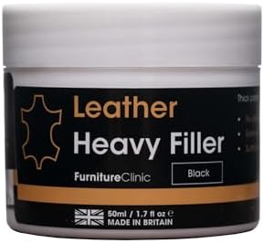 Leather Repair Filler (Black) - For Filling Holes, Scuffs, Scratches, Cracking