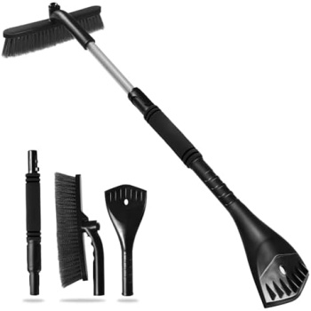 Rest-Eazzzy Snow Brush Extendable, 2 in 1 Ice Scraper for Car Windshield