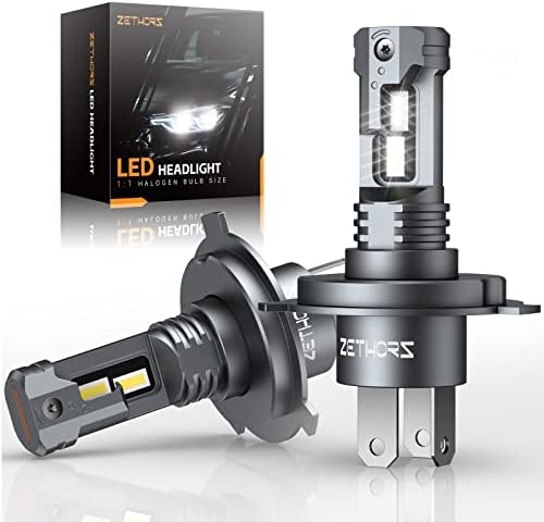 Zethors H4 9003 HB2 LED Headlight Bulbs, 400% Brighter Wireless LED Bulbs
