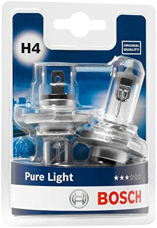 Bosch H4 (472) Pure Light Headlight Bulbs - 12 V 60/55 W P43t - 2 Bulbs