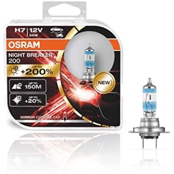 OSRAM NIGHT BREAKER 200, H7, +200% more brightness, halogen headlight lamp