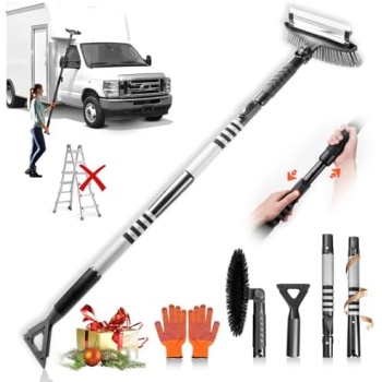 Epltion 72" Extendable Snow Removal for Car, 3 in 1 Ice Scrapers and Snow Brush