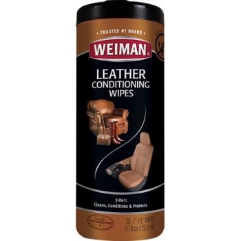 Weiman Leather Cleaner & Conditioner Wipes With UV Protection