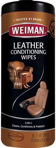 Weiman Leather Cleaner & Conditioner Wipes With UV Protection