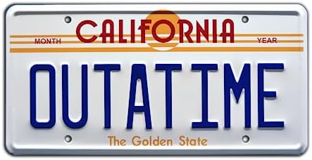 Back to The Future | Delorean | Outatime | Metal Stamped Vanity Prop License