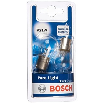 Bosch P21W (382) Pure Light Car Light Bulbs - 12 V 21 W BA15s - 2 Bulbs