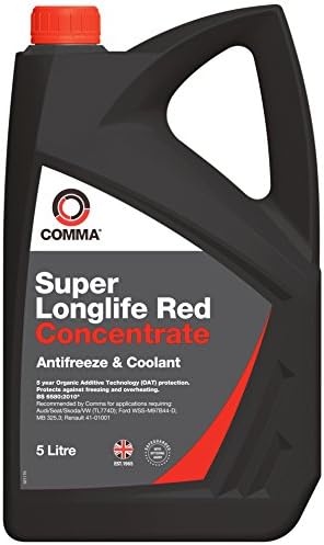 Comma SLA5L Super Red Antifreeze and Coolant Concentrated, 5 Liter