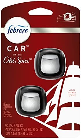 Febreze Car Air Freshener Vent Clip Old Spice Scent, 07 oz. Car Vent Clip