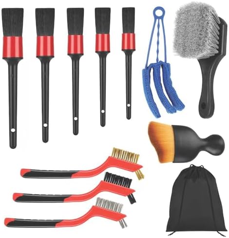 Aptleou Car Detailing Brush Set, 11Pcs Car Detailing Kit Includes Car Interior