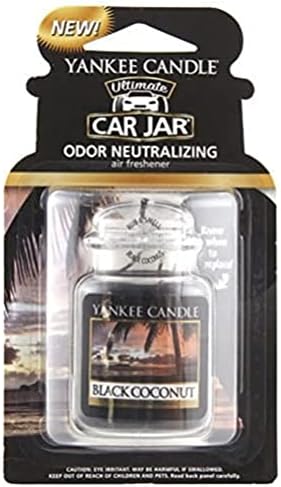 Yankee Candle 1194390E Car Jar Ultimate Air Freshener, Black Coconut, 1 Count