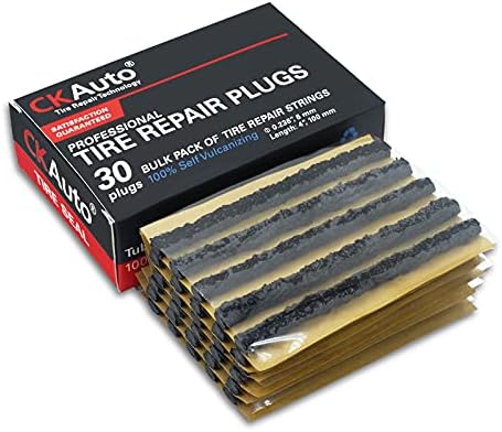 CKAuto 30pcs 4" Black Tire Repair Strings, Automotive Tool Tire Repair Plugs