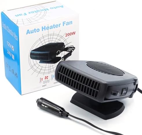 12v 200W Car Heater, Portable Car Heater and Defroster, Windshield Defogger