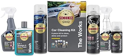 Simoniz The Works Car Valeting Kit, Ultimate Car Cleaning Kit, Essential