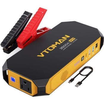 VTOMAN V12 Jump Starter, 3500A(Up to 10L Gas/8L Diesel Engines) USB QC3.0