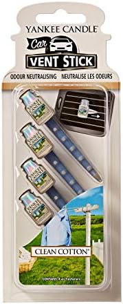 Yankee Candle 1194395E Vent Sticks Car Air Fresheners, Clean Cotton