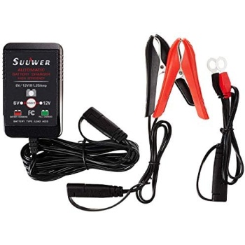 Suuwer 1.25-Amp Trickle Battery Charger 6V/12V Fully-Automatic Smart Battery