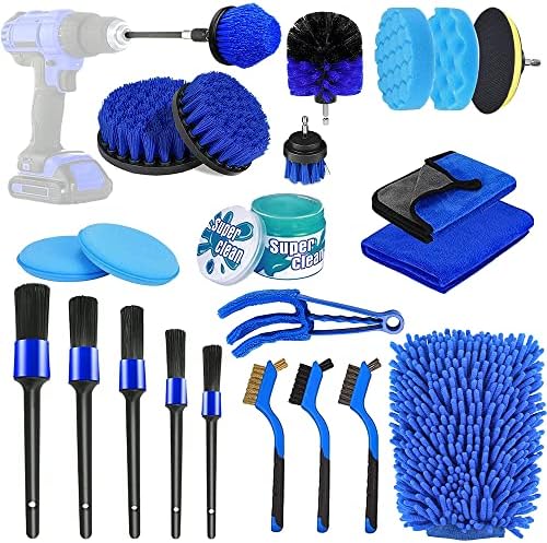 24PCS Car Detailing Brush Kit, YICOE Car Cleaning Kits with Auto Detailing Drill