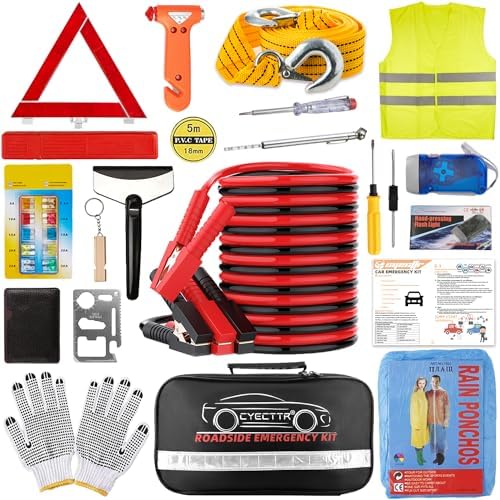 CYECTTR Car Roadside Emergency Kit,Auto Vehicle Truck Safety Emergency Road Side