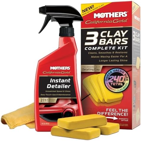 Mothers California Gold Clay Bar System for Car Detailing, Kit Includes