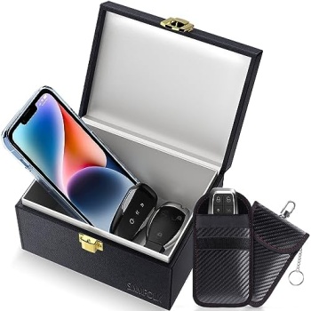 Samfolk Faraday Box with Faraday Pouch 2 Pack, Keyless Entry Car Key