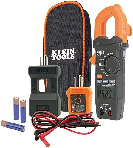 Klein Tools CL120KIT Clamp Meter Electrical Test Kit, AC Auto Ranging 400 Amp
