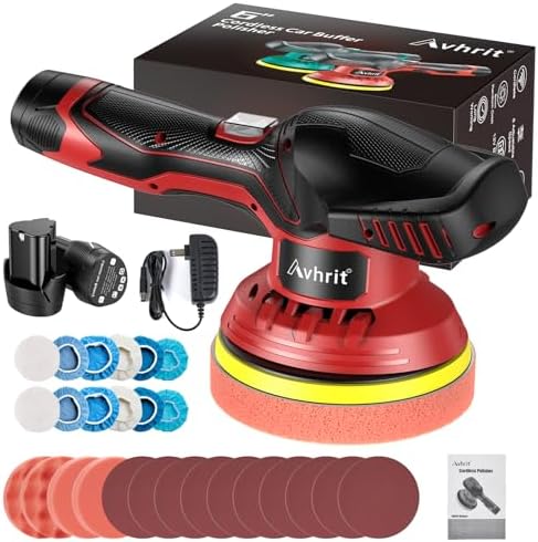 Cordless Buffer Polisher Kit with Polisher Sponge Pads Set, 6 Inchs Polisher