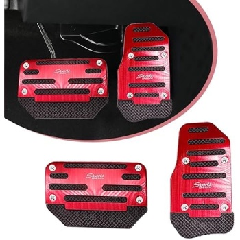 GKmow 2 PCS Car Accelerator Brake Pedal Kit, Non-Slip Wear-Resistant Metal