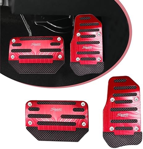 GKmow 2 PCS Car Accelerator Brake Pedal Kit, Non-Slip Wear-Resistant Metal