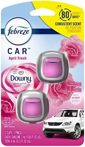 Febreze Car Air Freshener Vent Clip Downy April Fresh Scent, 06 oz. Car Vent