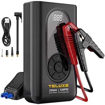 TELUXE Jump Starter with Air Compressor, 2500A 120PSI Car Battery Jump Starter