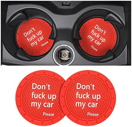 Car Cup Holder Coasters, 2 Pcs 2.75 Inch Non-Slip PVC Insert Cup Coaster