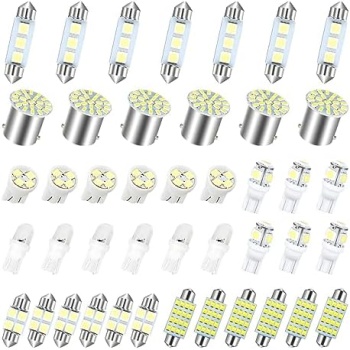 AUCELI 42 Pcs Car LED Bulbs, Auto Interior Light Kit Set, Super Bright T10