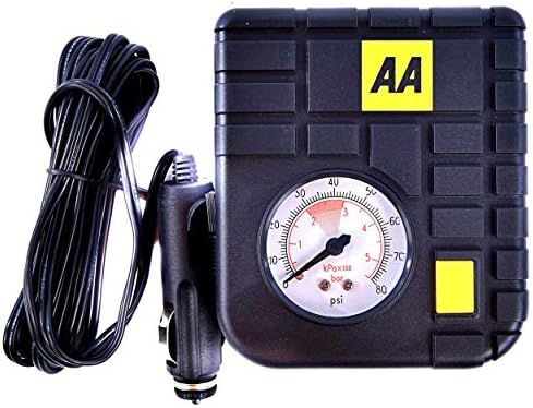 AA Car Essentials 12V Compact Tyre Inflator AA5007 – For Cars Vans Motorbikes