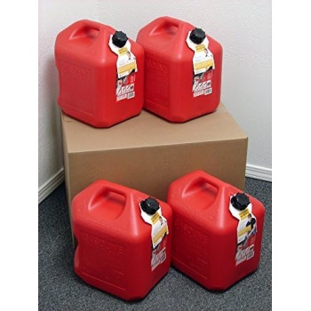 5 Gallon Gas Can, 4 Pack, Spill Proof Fuel Container - New!