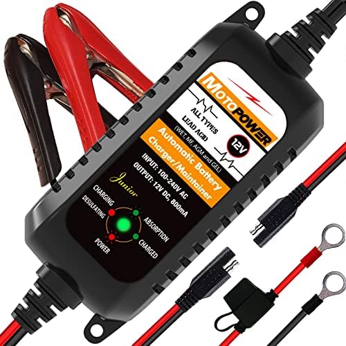 MOTOPOWER MP00205A 12V 800mA Fully Automatic Battery Charger/Maintainer