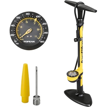 Topeak JoeBlow Sport III High-Pressure Bike Floor Pump – 160 PSI, Durable Steel