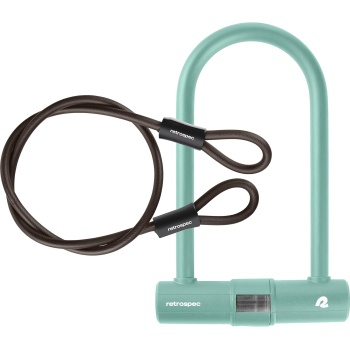 Retrospec Lookout U-Lock Bike Lock with 4Ft Security Cable, Heavy Duty