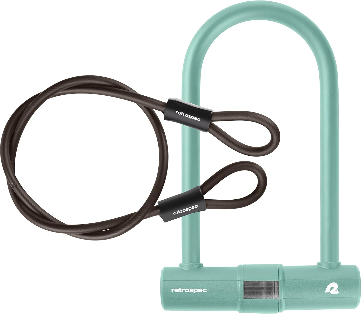 Retrospec Lookout U-Lock Bike Lock with 4Ft Security Cable, Heavy Duty
