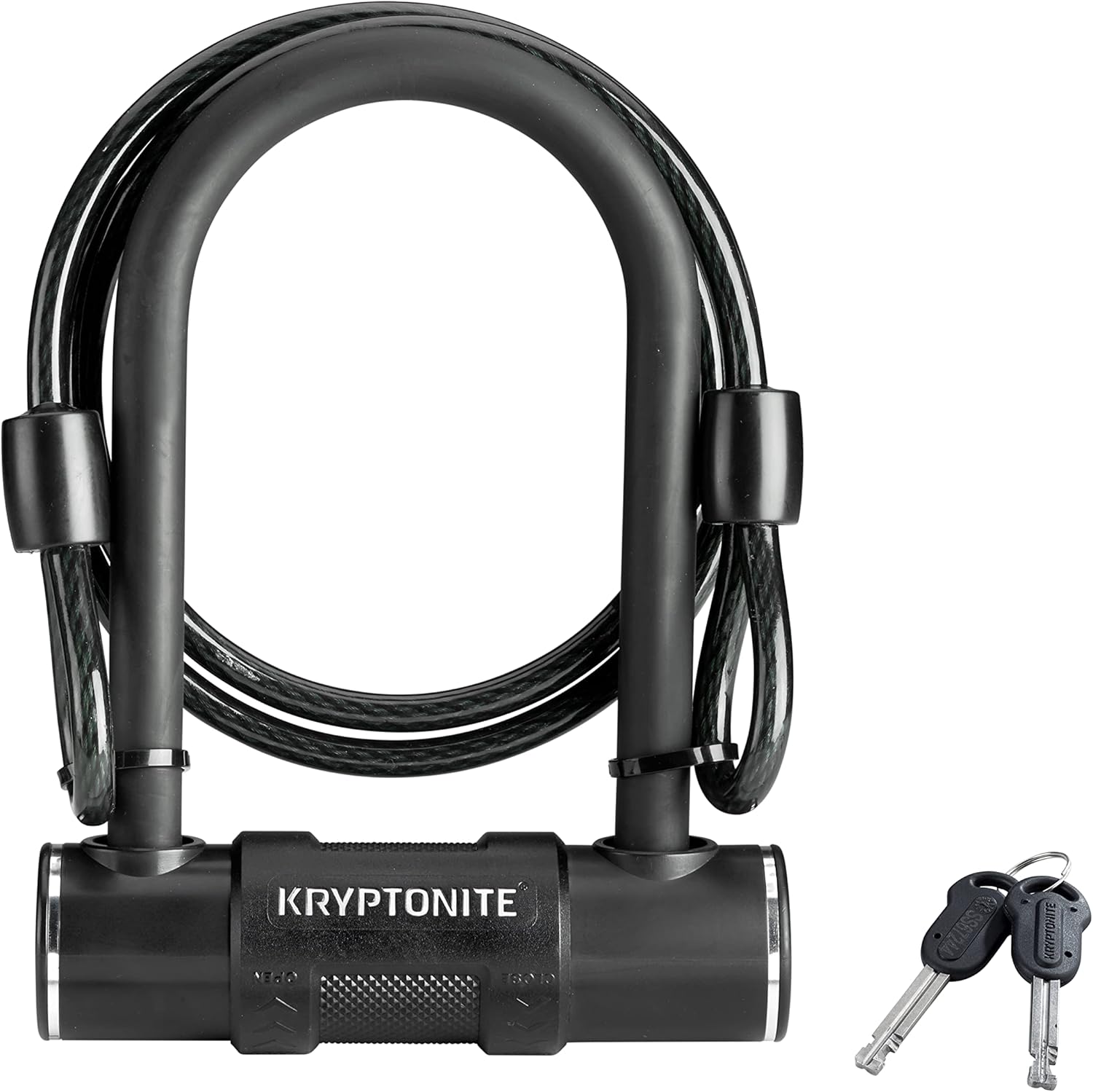 Kryptonite Bike U-Lock with Braided Steel Cable, High Security Anti-Theft