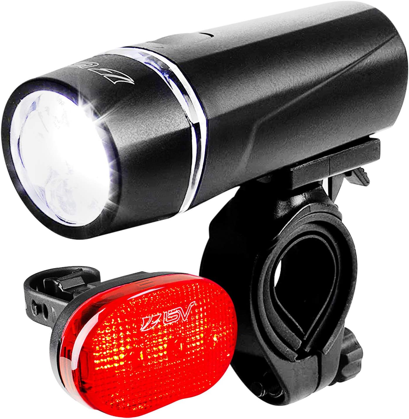BV Bike Lights, Super Bright with 5 LED Bike Headlight & 3 LED Rear, Bike Lights