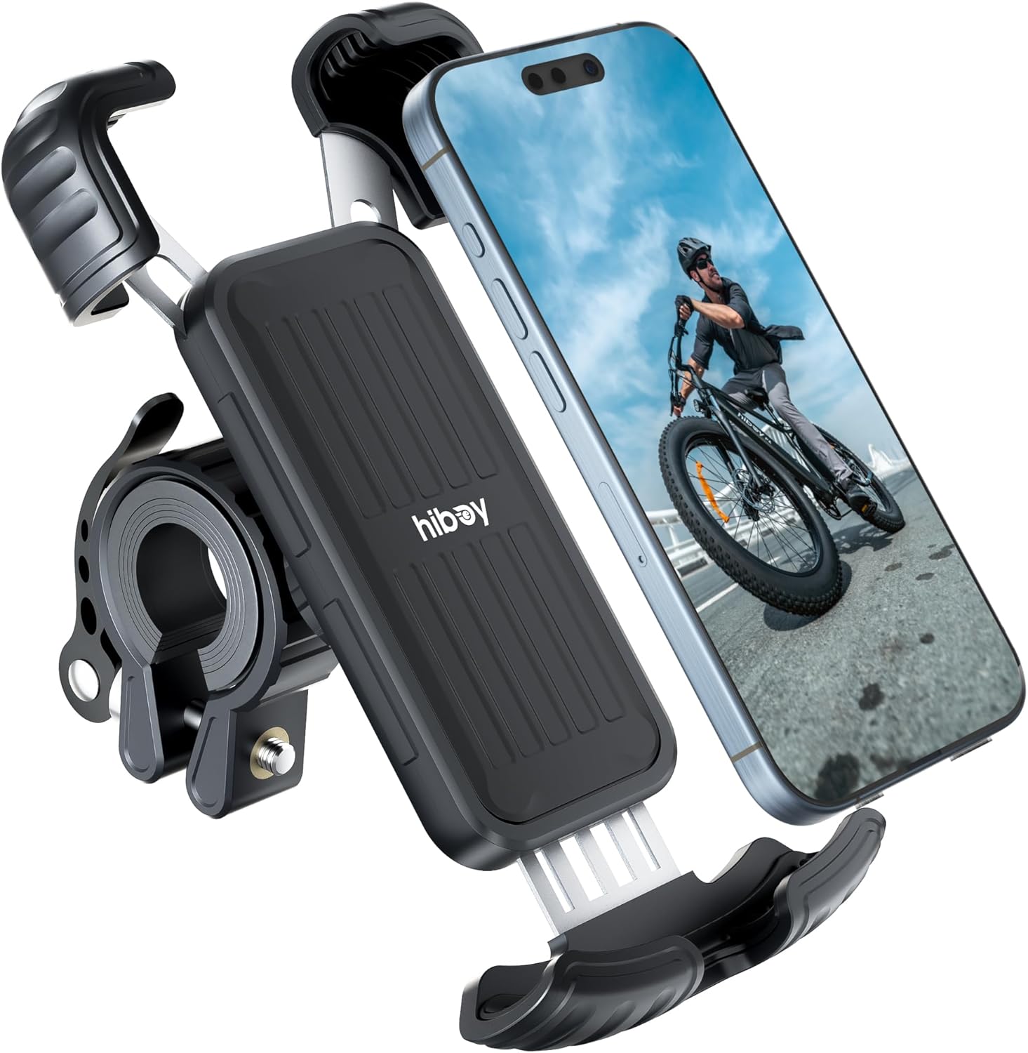 Hiboy Bike Phone Holder, 360° Rotatable Universal Motorcycle Phone Mount, Wrap