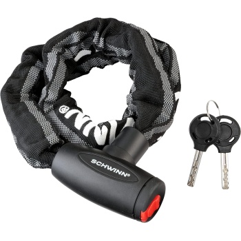 Schwinn Reflective Chain Key Lock for Bike, 3 feet x 8mm Anti Theft Bicycle Lock