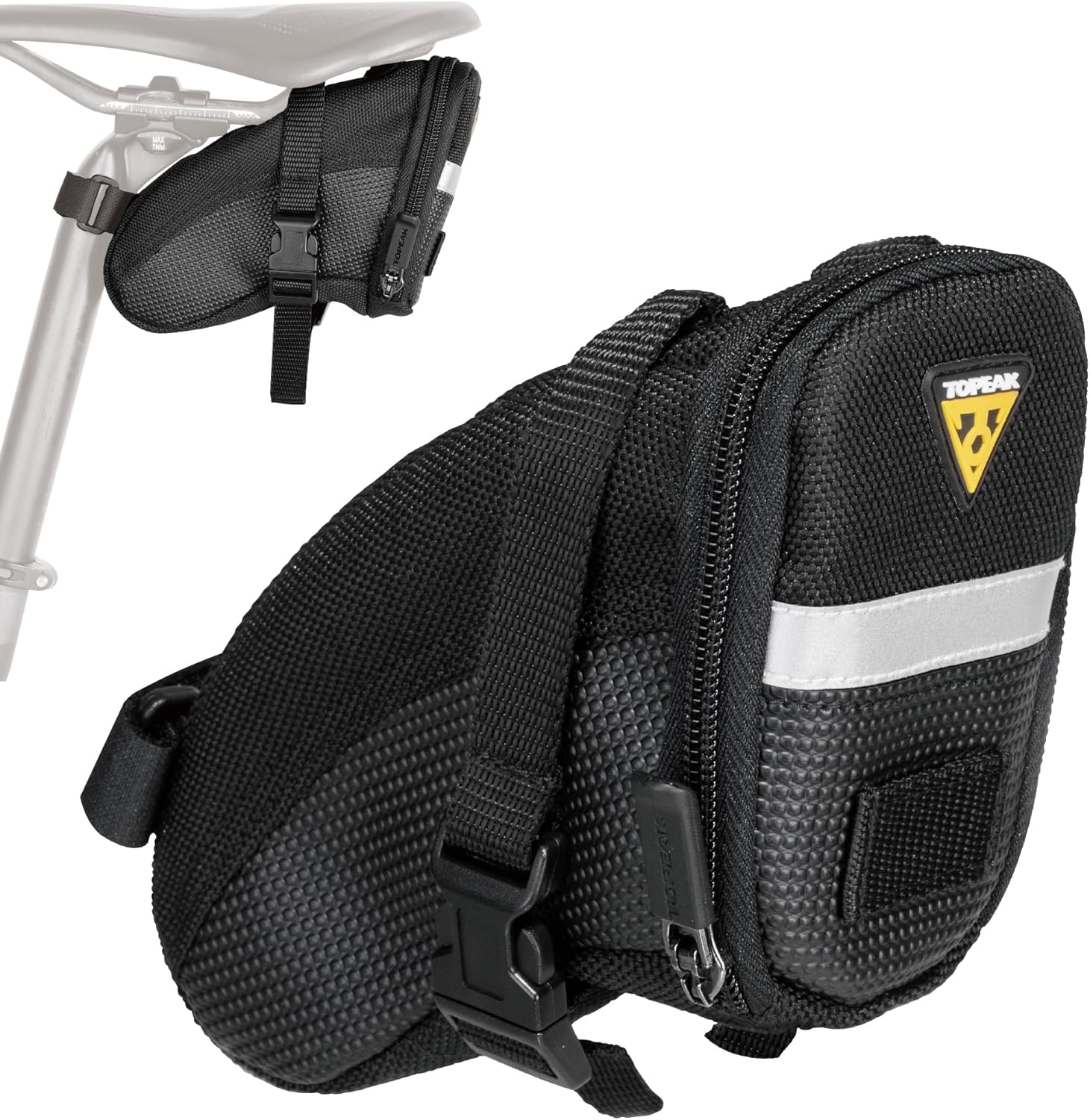 Topeak Aero Wedge Pack (Small, Strap Mount) – Aerodynamic Seat Bag for Tubes