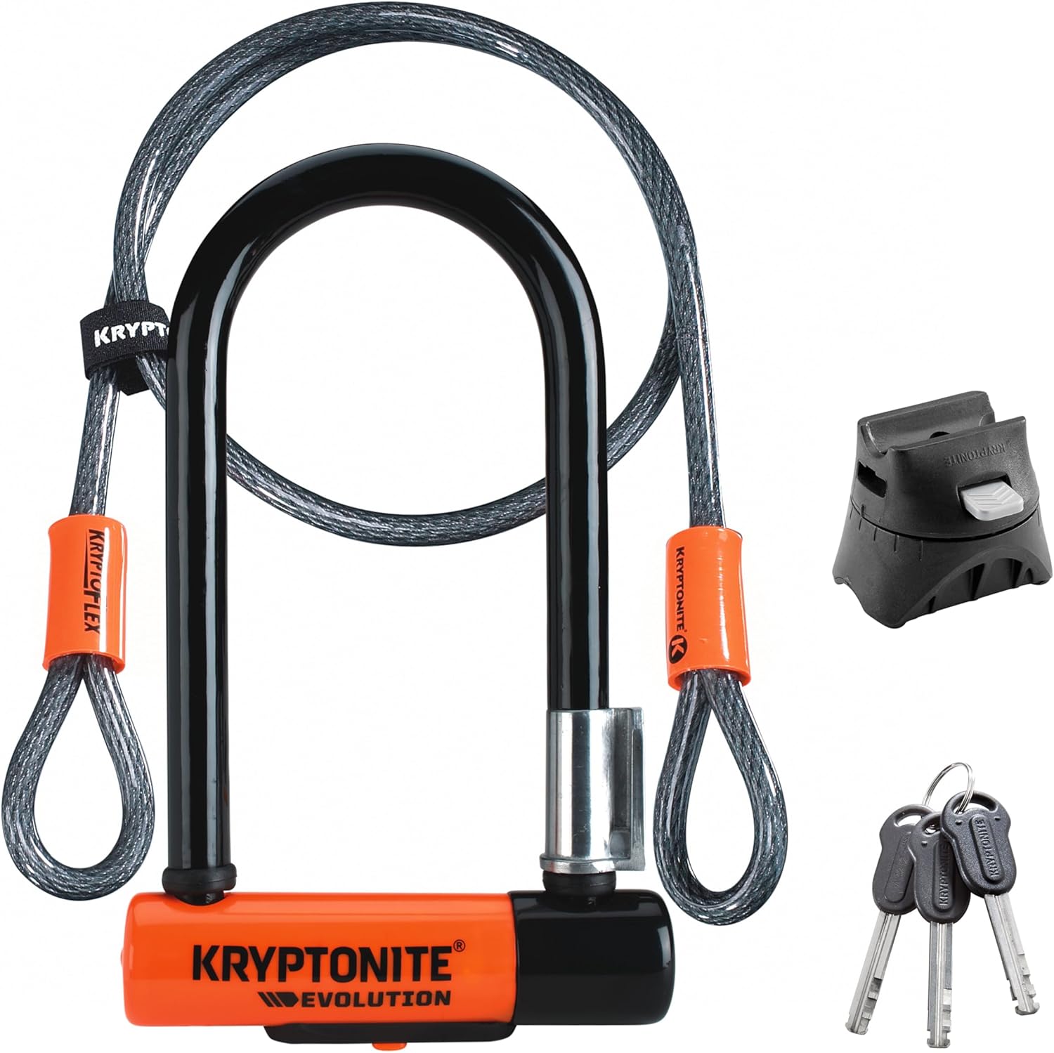 Kryptonite Evolution Mini-7 Bike U-Lock with 4 ft Security Cable - 7mm Max