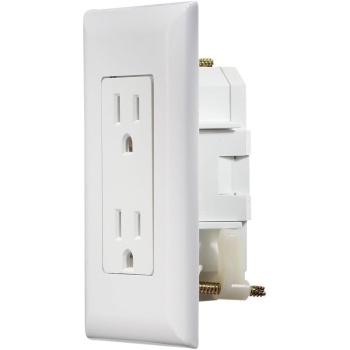 RV Designer AC Self-Contained Dual Outlet with Cover Plate S811 - 15 Amp 125 VAC