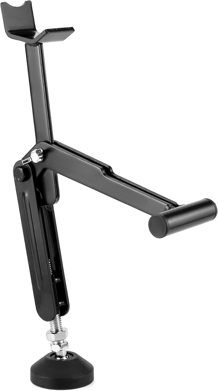 QWORK Motorcycle Wheel Lift Stand, Adjustable Height 22-38 cm Foldable