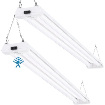 Sunco Motion Sensor 4ft LED Shop Light, Garage Lights Ceiling LED Plug-in