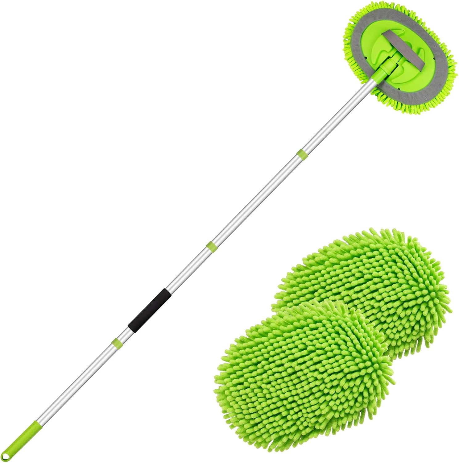 Ordenado 62" Car Wash Brush Kit Mitt Mop Sponge with Long Handle Chenille
