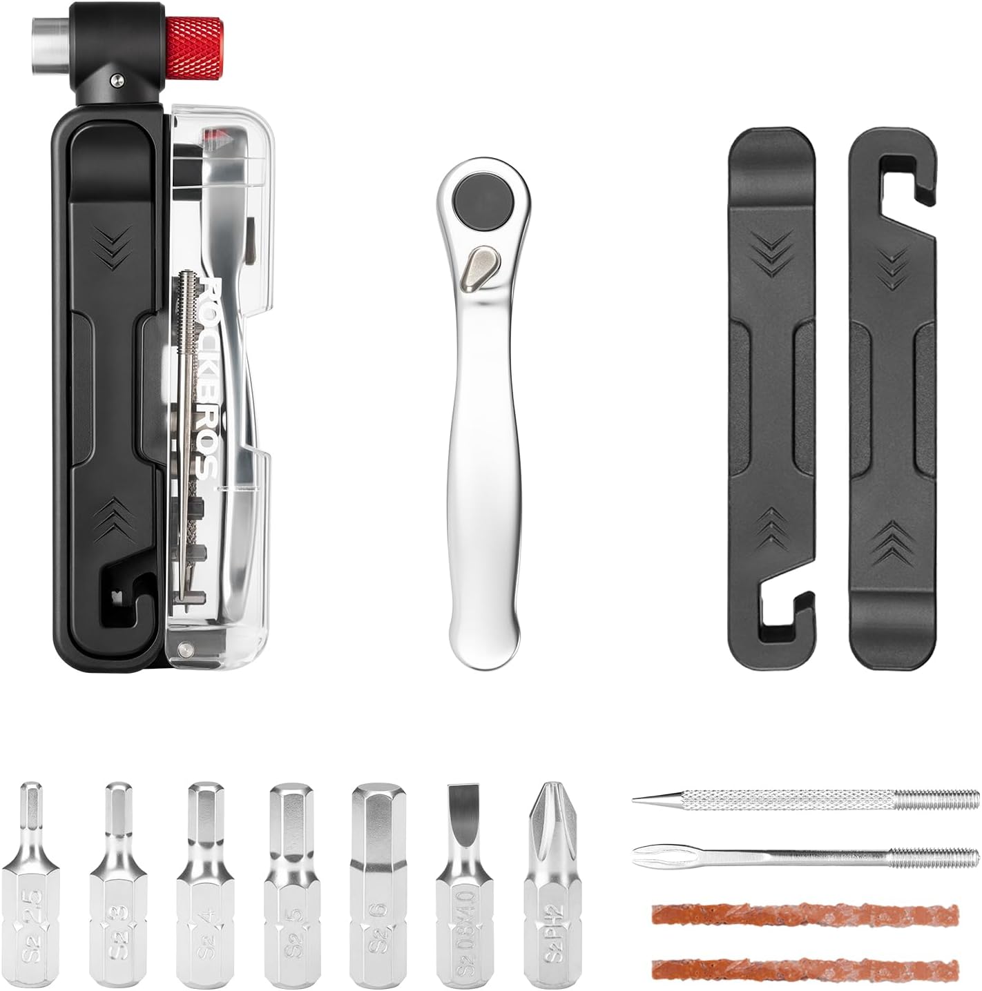 ROCKBROS Bike Tool Kit, Portable Bike Multitool with 7 Magnetic Bits, Ratchet